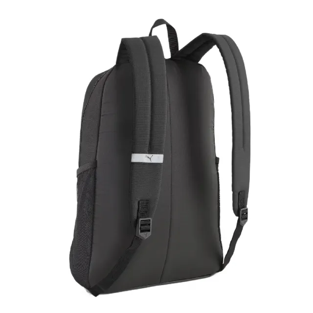 【PUMA】後背包 Plus Backback 黑 白 大空間 可調背帶 軟墊 反光 筆電包 雙肩包 背包(090346-01)