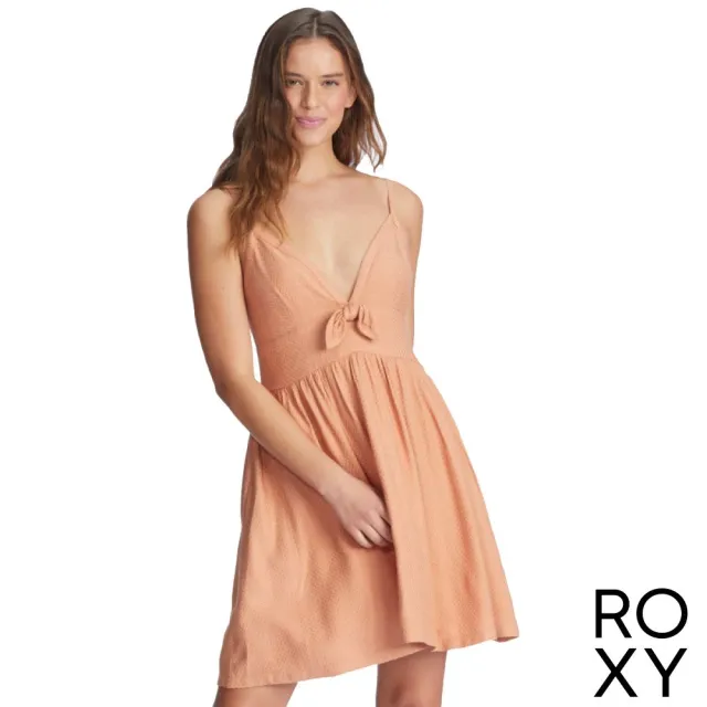 【ROXY】女款 女裝 細肩帶無袖連身短裙洋裝 BRIGHT LIGHT(咖啡色)