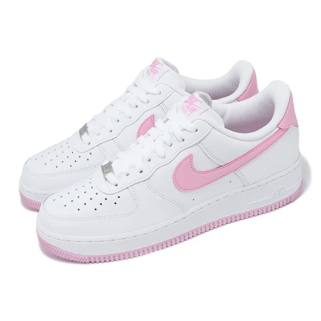 【NIKE 耐吉】休閒鞋 Air Force 1 07 男鞋 女鞋 白 粉紅 Bubblegum AF1(FJ4146-101)