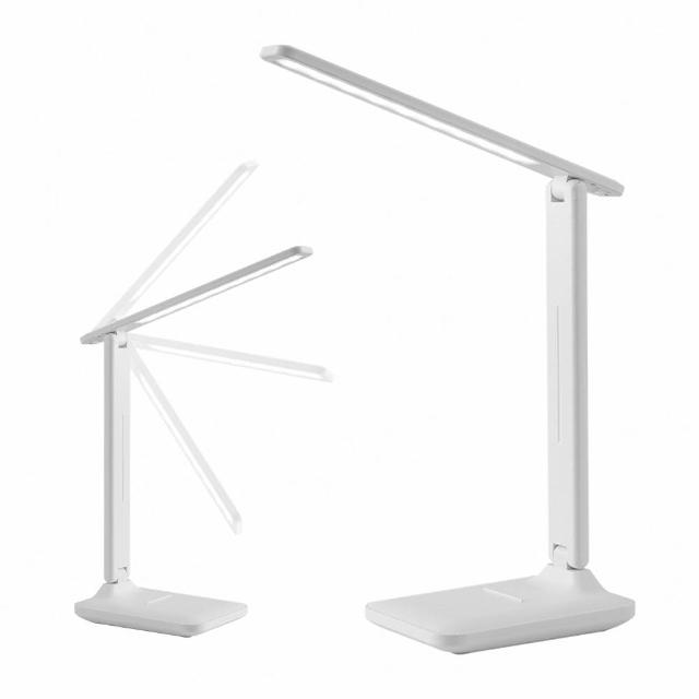 【JHS】可折疊USB觸控LED檯燈 三段色溫 送2入中性原子筆(無線檯燈 觸控感應燈 桌燈)