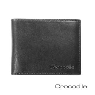 【Crocodile】真皮短夾 男夾 8卡 活動子夾/隱藏鈔夾-0103-58系列系列-黑咖-鱷魚皮件(多款任選 皮夾推薦)