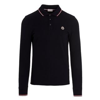 【MONCLER】男款 品牌小LOGO 長袖POLO衫-午夜藍色(L號、XL號、XXL號)