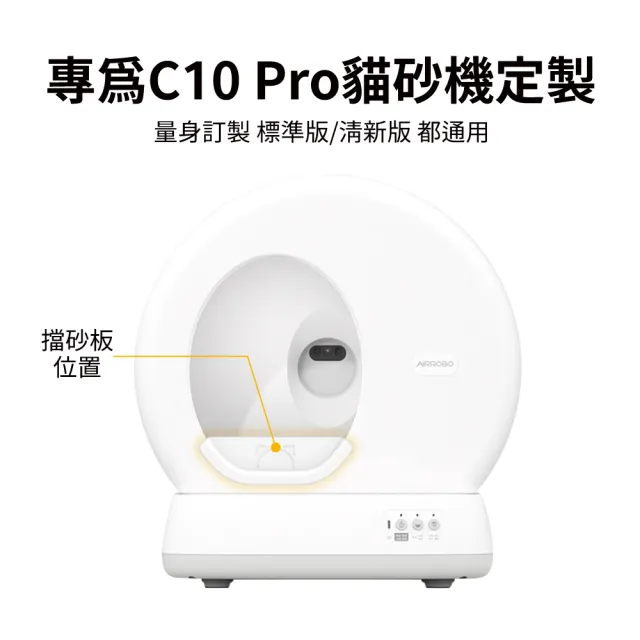 【AIRROBO】UBPET C10 PRO 貓砂機專用擋砂板(防止貓咪撥砂 減少滿地落砂)