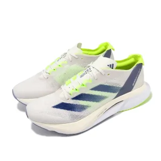 【adidas 愛迪達】慢跑鞋 Adizero Boston 12 男鞋 白 綠 輕量 回彈 中長跑 路跑 運動鞋(IE8493)