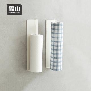 【SHIMOYAMA 霜山】免鑽釘無痕壁掛式廚房紙巾架/萬用置物架(廚房紙巾架/免打孔鐵藝捲紙架/懶人抹布置物架)