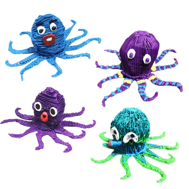 【T&U 泰允創意】3D列印筆材料包–章魚 Octopus(DIY 手作 兒童玩具 3D 顏料隨機)