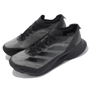 【adidas 愛迪達】慢跑鞋 Adizero Boston 12 M 男鞋 黑 灰 馬牌輪胎底 運動鞋 馬拉松 愛迪達(ID5985)