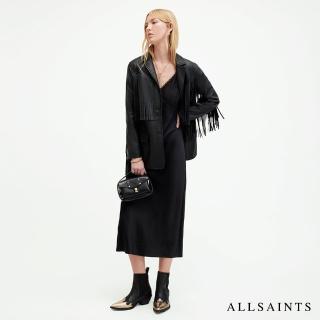 【ALLSAINTS】IMMY 蕾絲V領露背中長版洋裝 WD648Z(修身版型)
