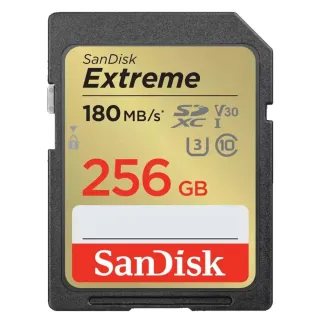 【SanDisk 晟碟】[全新版 再升級] 256GB Extreme SDXC V30  記憶卡(讀速180MB/s 原廠有限永久保固)