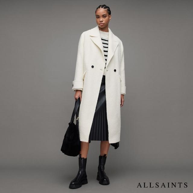 【ALLSAINTS】MABEL 俐落舒適長版羊毛大衣 WO122Z(舒適版型)