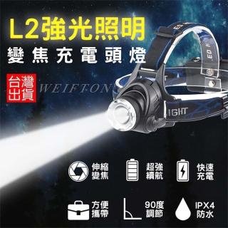 【威富登】臺灣現貨 L2 頭燈 充電頭燈 工作頭燈 USB頭燈 頭燈 18650 釣魚頭燈 工地頭燈(頭燈)