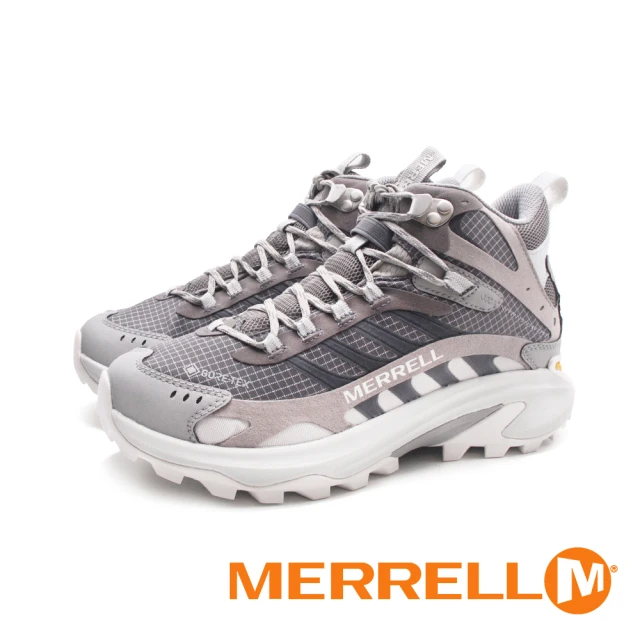 【MERRELL】女 MOAB SPEED 2 MID GORE-TEX防水輕量登山戶外高筒鞋 女鞋(灰白)