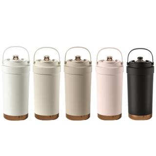 【歐妮小舖】陶瓷手提保溫杯 500ml(咖啡保溫杯 吸管保溫杯 保溫瓶 隨行杯 吸管杯 咖啡杯)