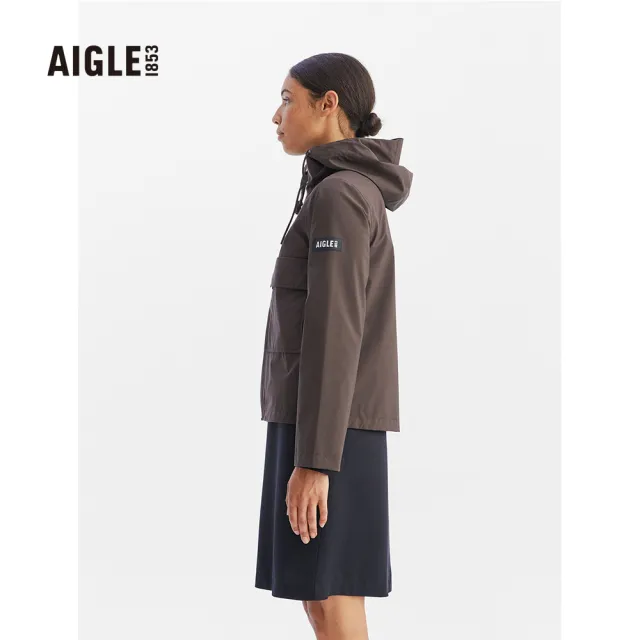 【AIGLE】女防水透氣外套AG-FAA69A247 可可棕(女外套 防水透氣外套 Goretex)