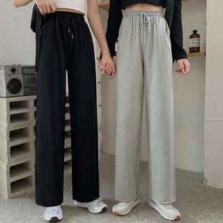 【ONEY 歐妮】★高腰直筒闊腿彈性運動褲(女上衣/長褲/闊腿褲)