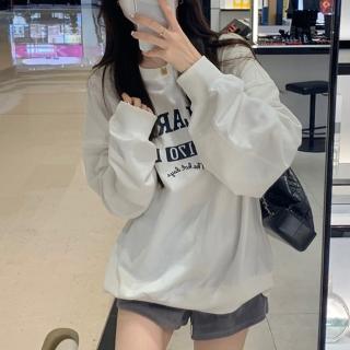 【Amirr 艾米爾】★加絨寬鬆休閒圓領衛衣(女上衣/長袖/大學T)