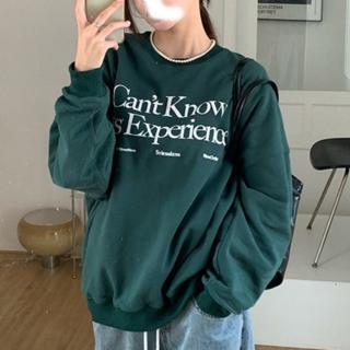 【Amirr 艾米爾】★落肩寬鬆休閒慵懶圓領衛衣(女上衣/長袖/大學T)