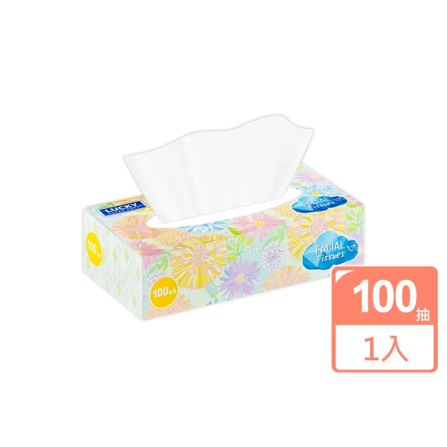 【Lucky Super Soft】超柔軟盒裝面紙100抽/盒(花色隨機出貨)