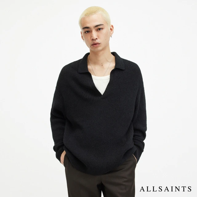 ALLSAINTS KANYON 寬鬆輕薄針織POLO衫(舒