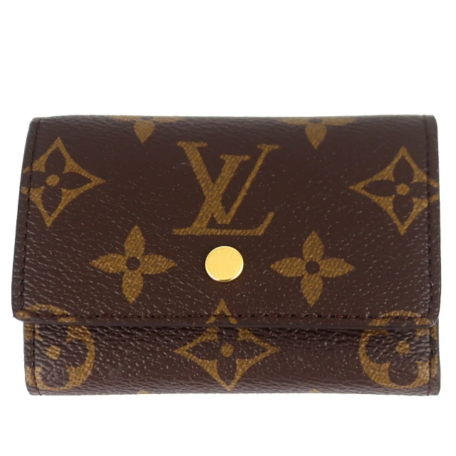 Louis Vuitton 路易威登 Monogram LV花紋按扣短夾(N68704/咖啡色)