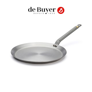 【de Buyer 畢耶】原礦蜂蠟鐵鍋 傳統單柄可麗餅鍋30cm-適用IH爐