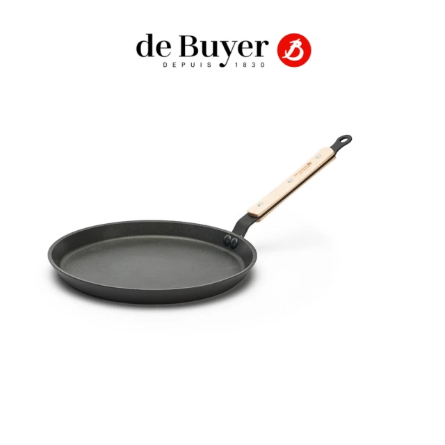 【de Buyer 畢耶】『CHOC原木柄系列』法式可麗餅鍋26cm/不沾鍋(適用感應爐)