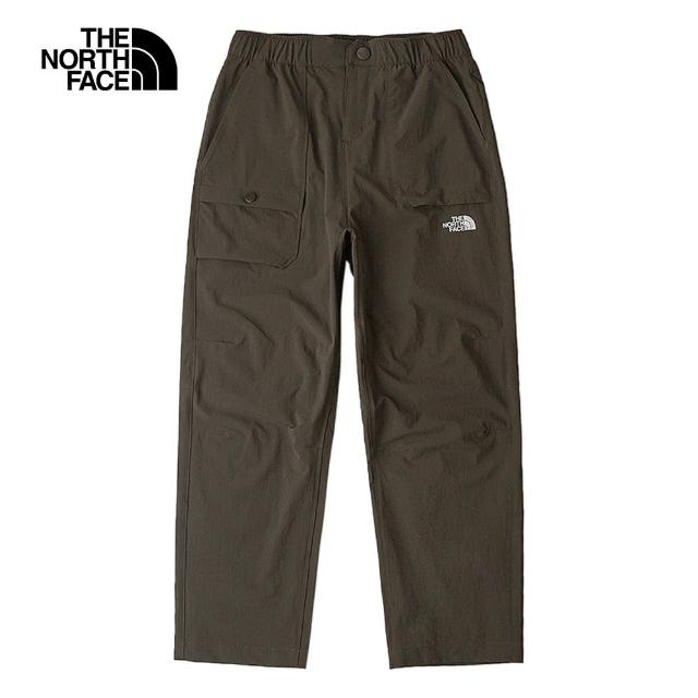 【The North Face 官方旗艦】北面兒童綠色吸濕排汗涼感UPF防曬休閒長褲｜87Z221L(抗UV)