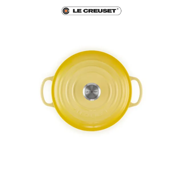 【Le Creuset】典藏琺瑯鑄鐵鍋圓鍋  20cm(閃亮黃-鋼頭)