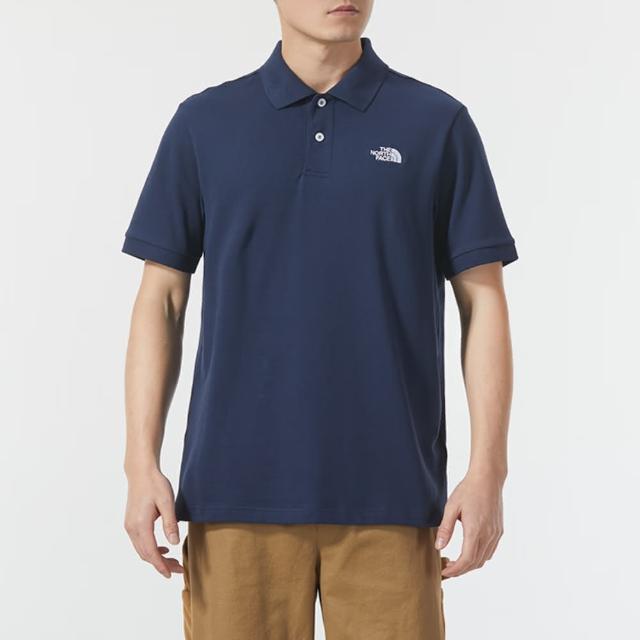 【The North Face】北臉 上衣 男款 短袖上衣 運動 POLO衫 M SS LOGO POLO 藍 NF0A87UX8K2