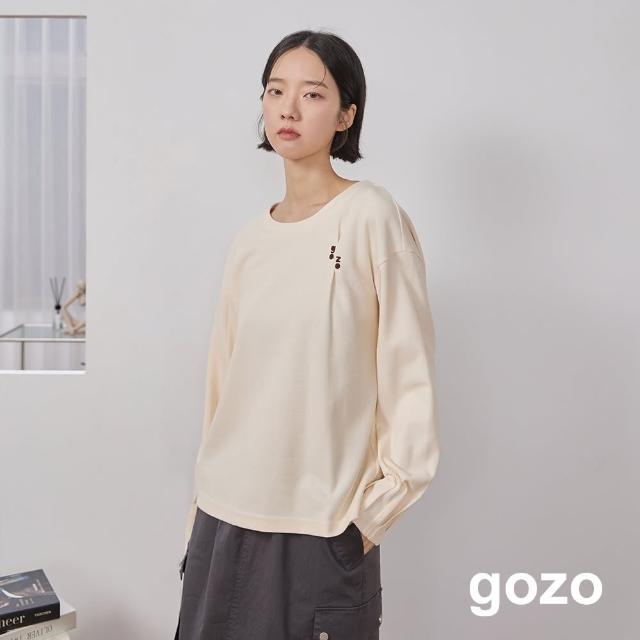 【gozo】gozo鳳梨紋抓褶造型上衣(兩色)