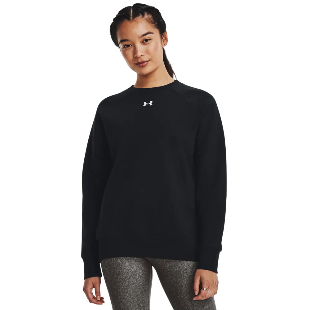 【UNDER ARMOUR】UA 女 Rival Fleece 長袖T-Shirt_1379508-001(黑色)