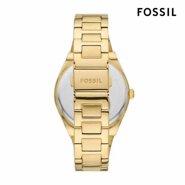 【FOSSIL 官方旗艦館】Scarlette 愛心鑲鑽指針女錶 金色不鏽鋼錶帶手錶 38MM ES5325(母親節)