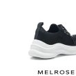 【MELROSE】美樂斯 時髦晶鑽飛織布綁帶厚底休閒鞋(黑)