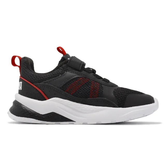 【PUMA】休閒鞋 Anzarun 2.0 AC+PS 中童 黑 紅 小朋友 透氣 緩衝 魔鬼氈 運動鞋(390842-03)