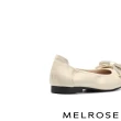 【MELROSE】美樂斯 氣質全真皮方頭Q軟娃娃低跟鞋(米)