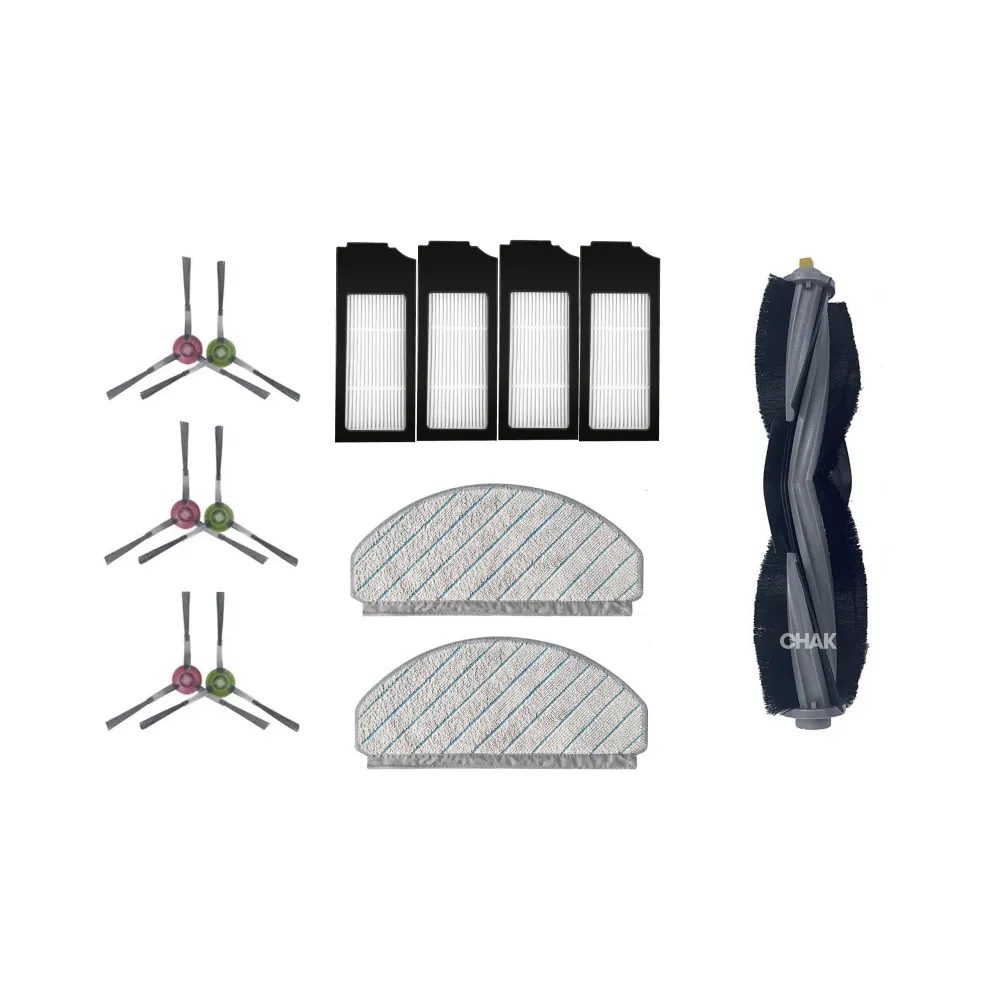 【CHAK恰可】ECOVACS 科沃斯 X1 副廠掃地機配件耗材超值組(主刷×1 邊刷×3 濾網×4 拖布×2)