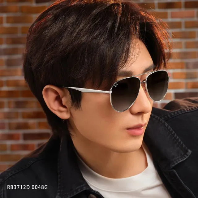 【RayBan 雷朋】雙槓飛官框 偏光太陽眼鏡 成毅同款(金 深綠偏光鏡片#RB3712D 0019A-62mm)