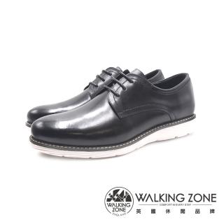 【WALKING ZONE】男 輕量抗噪休閒款雅仕皮鞋 男鞋(黑色)