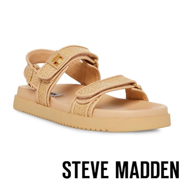 【steve madden】MONA 竹編雙帶厚底涼鞋(卡其色)