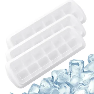 【GreeGreen】12格大冰塊製冰盒 附冰盒蓋 3入組