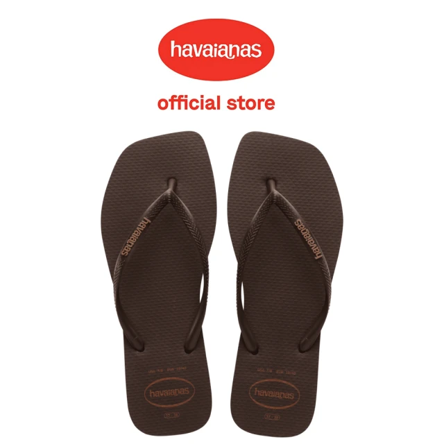 havaianas 哈瓦仕 拖鞋 女鞋 夾腳拖 方形 Slim Square Logo Pop Up 咖啡色 4148959-0727W(哈瓦士)