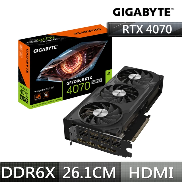 【GIGABYTE 技嘉】卡+SSD組合 RTX4070S WINDFORCE OC 12GB +金士頓 1TB PCIe 4.0 SSD