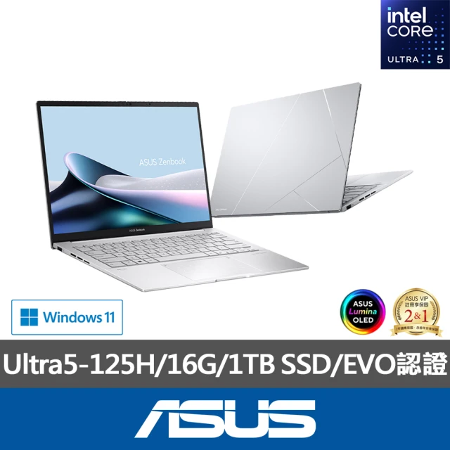 ASUS 筆電包/滑鼠組★14吋Ultra5輕薄AI筆電(ZenBook UX3405MA/Ultra5-125H/16G/1TB SSD/W11/EVO/OLED)