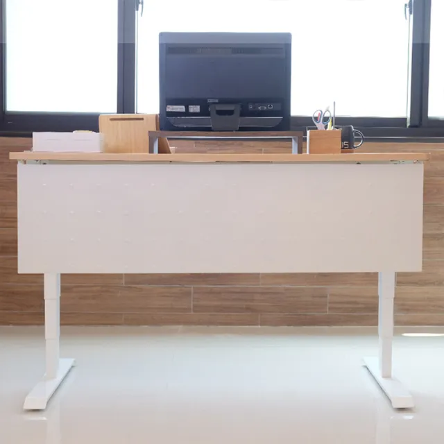 【FUNTE】電動升降桌專用｜桌下型屏風 小款 116x40cm 兩色可選(擋板 隔板 辦公桌)
