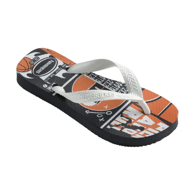 【havaianas 哈瓦仕】拖鞋 童鞋 兒童 夾腳拖 籃球 灌籃高手 Kids Athletic 白 4127273-3749K(哈瓦士)