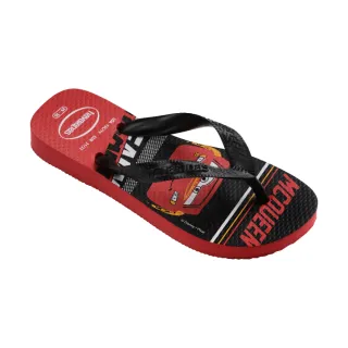 【havaianas 哈瓦仕】拖鞋 童鞋 迪士尼 汽車總動員 閃電麥坤 Kids Cars 紅黑 4123463-0348K(哈瓦士)