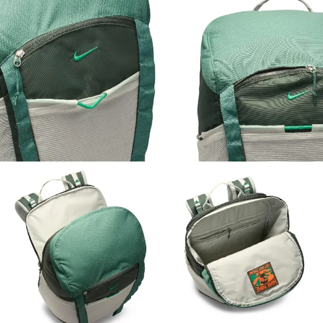 【NIKE 耐吉】後背包 Hike 綠 白 大空間 15吋 可調背帶 軟墊 登山包 筆電包 背包(DJ9677-338)