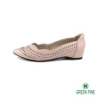【GREEN PINE】花邊細緻簍空平底娃娃鞋粉紅色(00331168)