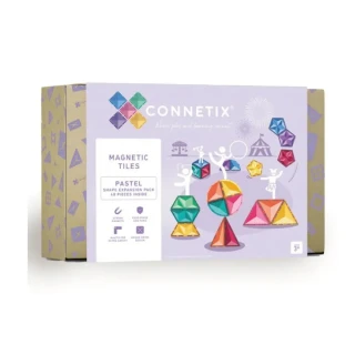 【Connetix 磁樂】澳洲 Connetix 磁力片- 48片粉彩延伸形狀組(STEAM 玩具)