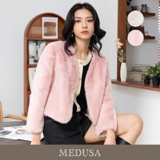 【MEDUSA 曼度莎】現貨-高雅名媛雪貂毛外套 - 2色（M-L）｜女外套 毛外套 小禮服 冬新品(210-11807)